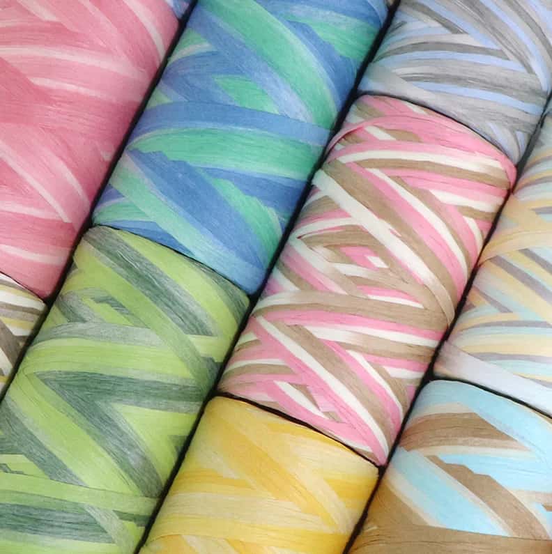 Space-Dyed Stretch Raffia Mini Spool for Hats, Bags and Seasonal Crafts