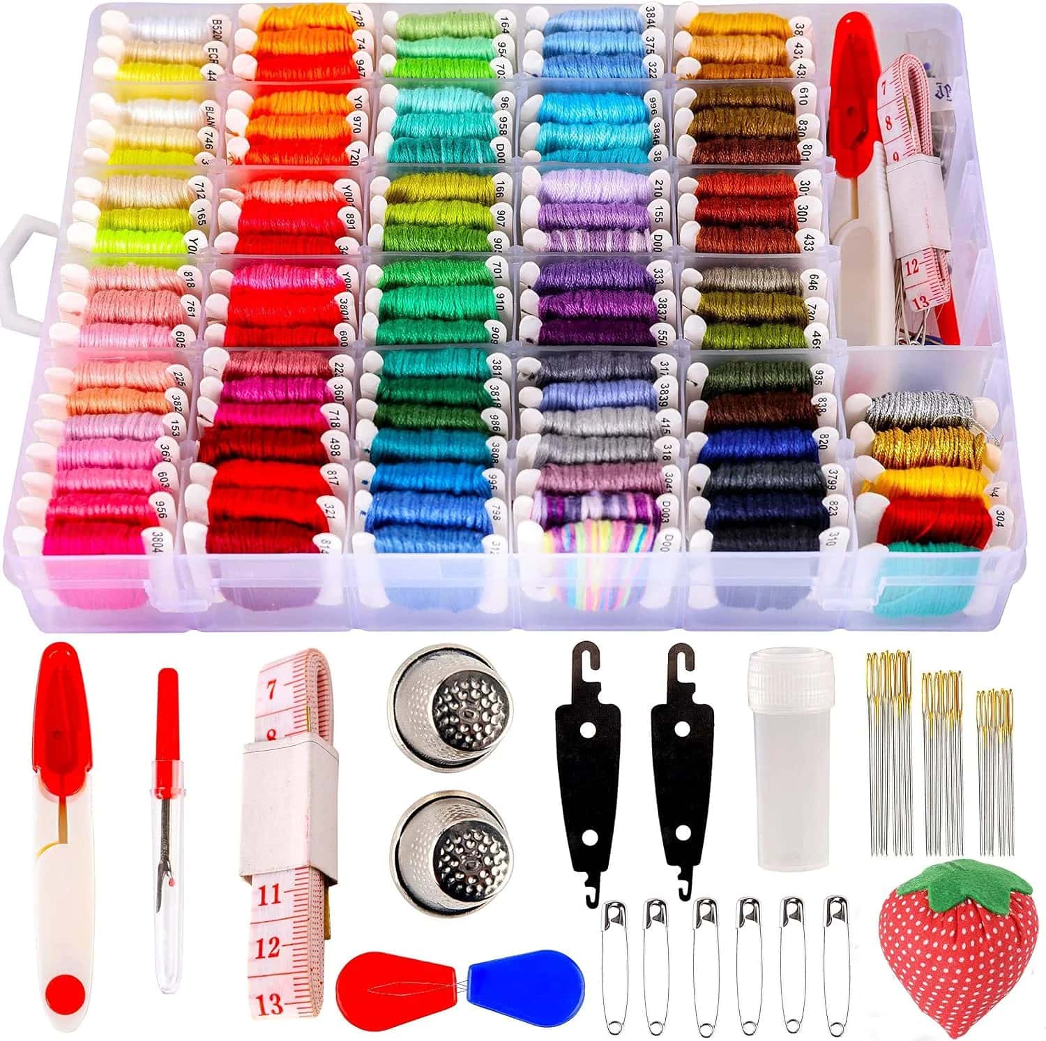 100-Piece Friendship Bracelet Floss Kit with Organizer Box